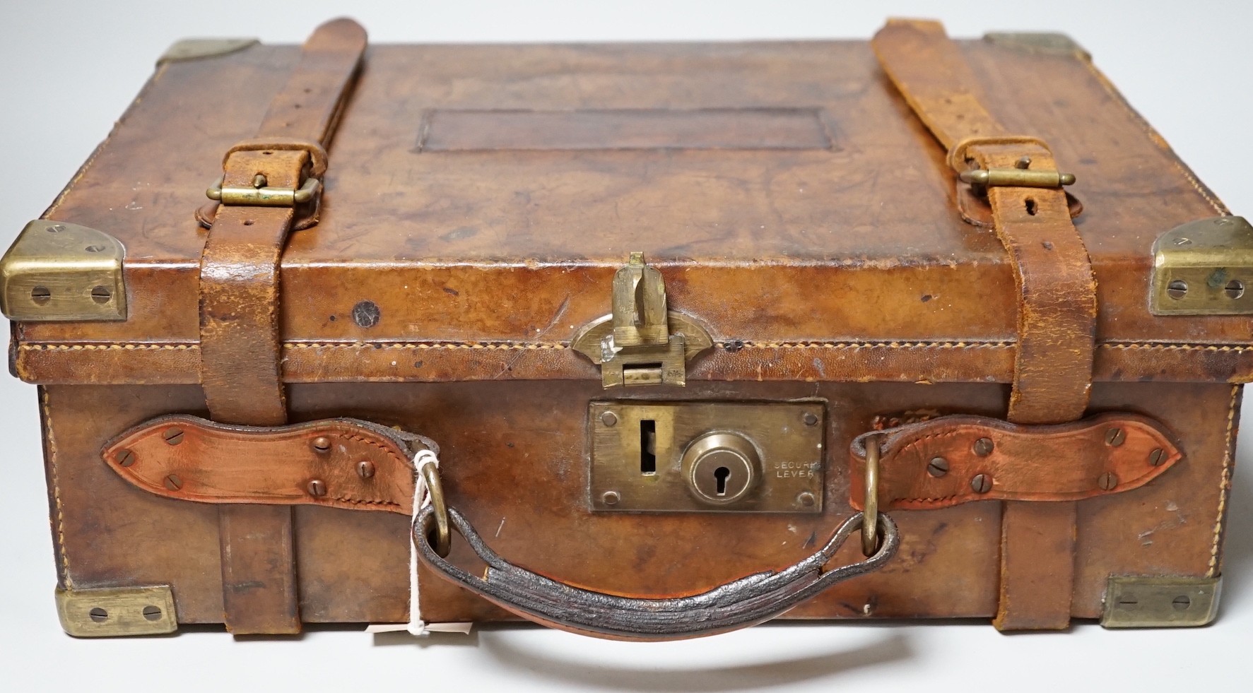 A Victorian Stephen Grant & Joseph Lang Ltd leather cartridge case, 40cms wide, 29cms deep